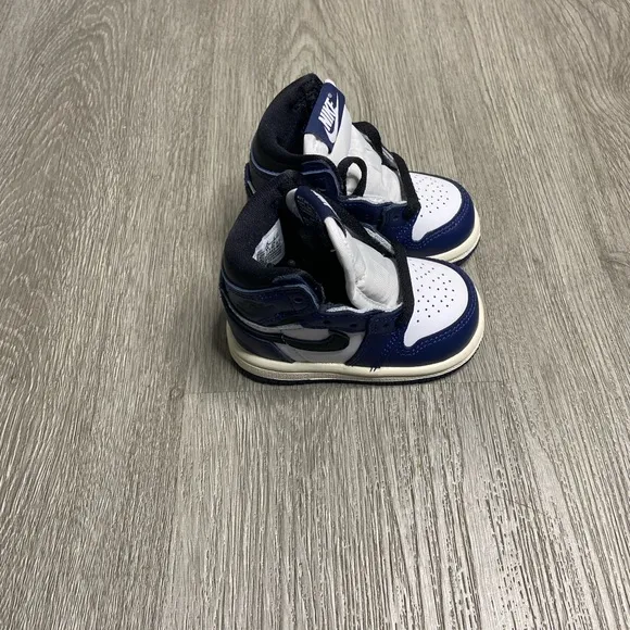 Air Jordan 1 Retro Hi OG Midnight Navy TD Boys Shoe Size 3c Blue FD1413-401