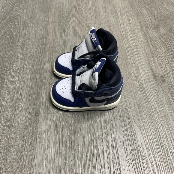Air Jordan 1 Retro Hi OG Midnight Navy TD Boys Shoe Size 3c Blue FD1413-401