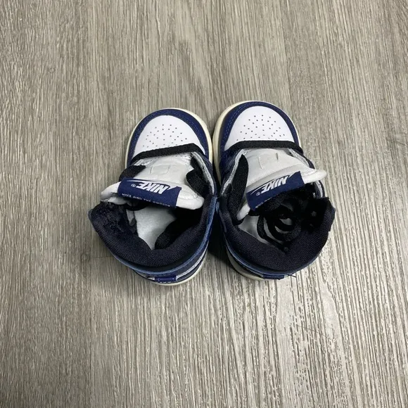 Air Jordan 1 Retro Hi OG Midnight Navy TD Boys Shoe Size 3c Blue FD1413-401