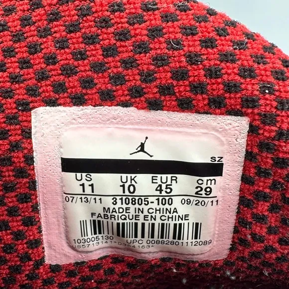Air Jordan 10 Retro ‘Chicago’ White Black Red Basketball Sneakers Size 11