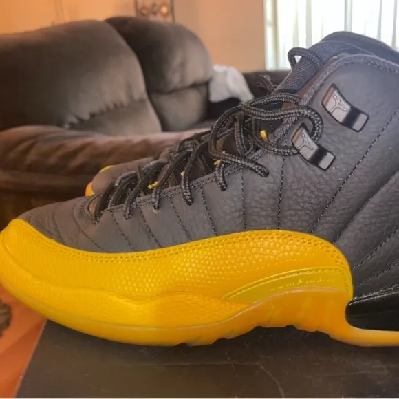 Air Jordan 12 Retro Black and Gold Sneakers