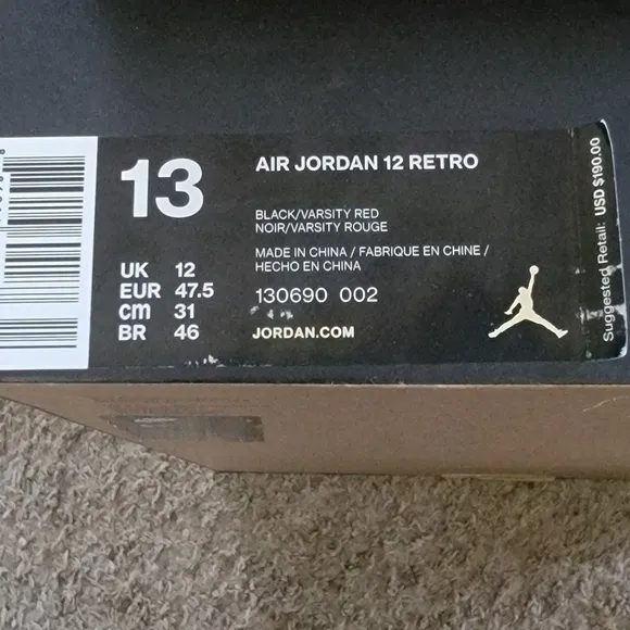 Air Jordan 12 Retro Flu Game 2016 130690-002 OG Authentic Size 13