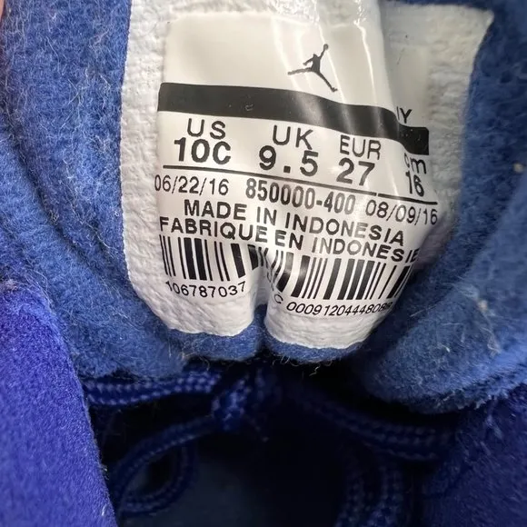 Air Jordan 12 Retro TD Sneakers Shoes size 10C Toddler 10 Deep Royal 850000-400