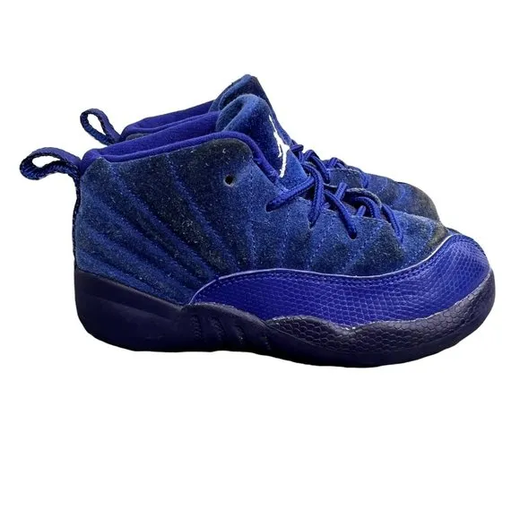 Air Jordan 12 Retro TD Sneakers Shoes size 10C Toddler 10 Deep Royal 850000-400