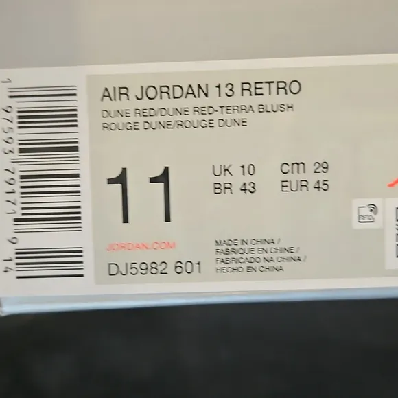 Air Jordan 13 Retro Mens 11 Dune Red / Red Terra Blush .. SIZE 11