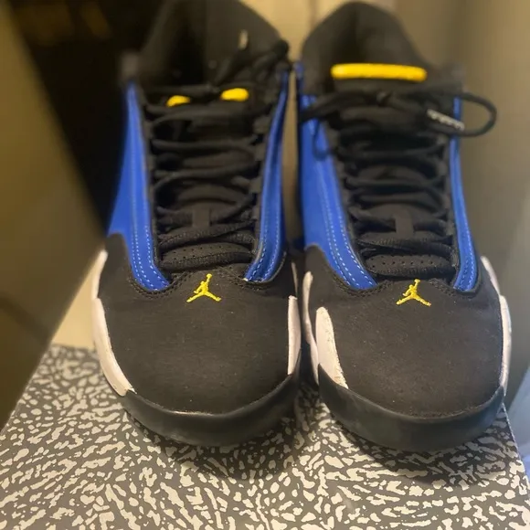 Air Jordan 14 Retro Laney Blue and Black Sneakers