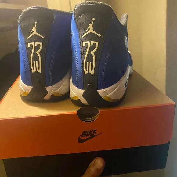 Air Jordan 14 Retro Laney Blue and Black Sneakers