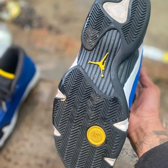 Air Jordan 14 Retro Laney Blue and Black Sneakers