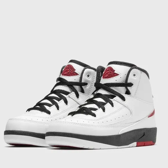 Air Jordan 2 Retro White and Red Sneakers