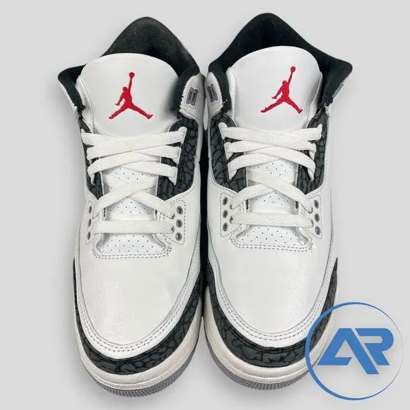 Air Jordan 3 Retro ‘Cement Grey’ White Sneakers DM0967-106 Size 6.5Y / Women 8