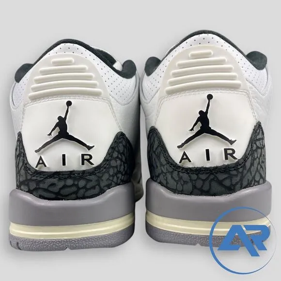 Air Jordan 3 Retro ‘Cement Grey’ White Sneakers DM0967-106 Size 6.5Y / Women 8