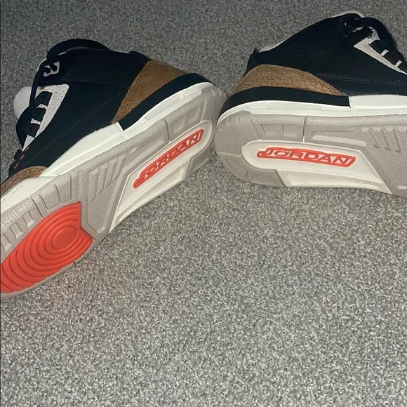 Air Jordan 3 Retro GS Black and Orange Sneakers