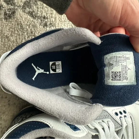 Air Jordan 3 Retro White and Midnight Navy Sneakers