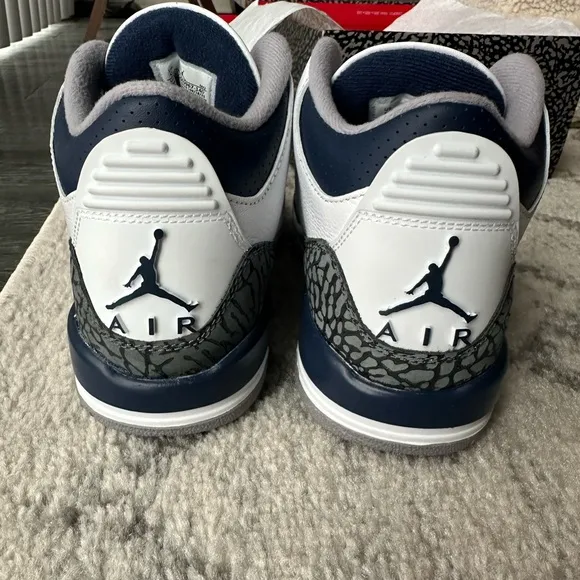 Air Jordan 3 Retro White and Midnight Navy Sneakers
