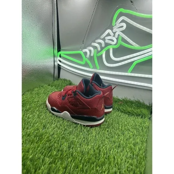 Air Jordan‎ 4 IV Retro Fiba BQ7670-617 Toddler Sneakers TD Sz 8C Red/Navy