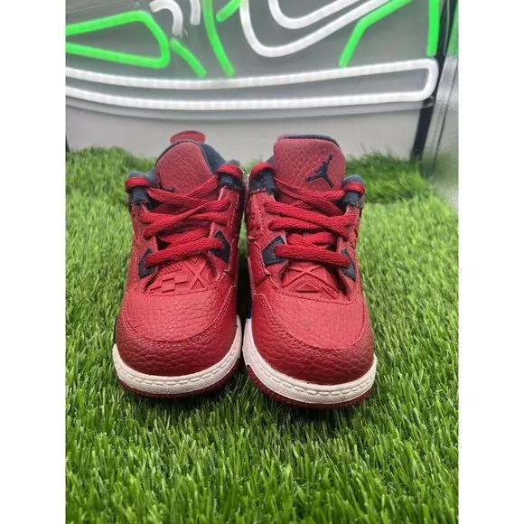 Air Jordan‎ 4 IV Retro Fiba BQ7670-617 Toddler Sneakers TD Sz 8C Red/Navy