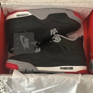 Air Jordan 4 RETRO GS Black and Red Sneakers
