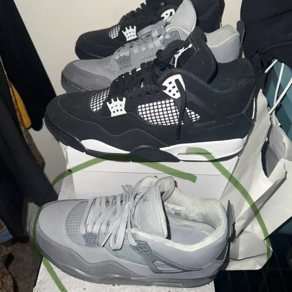 Air Jordan 4 Retro Sneakers in Black and Gray