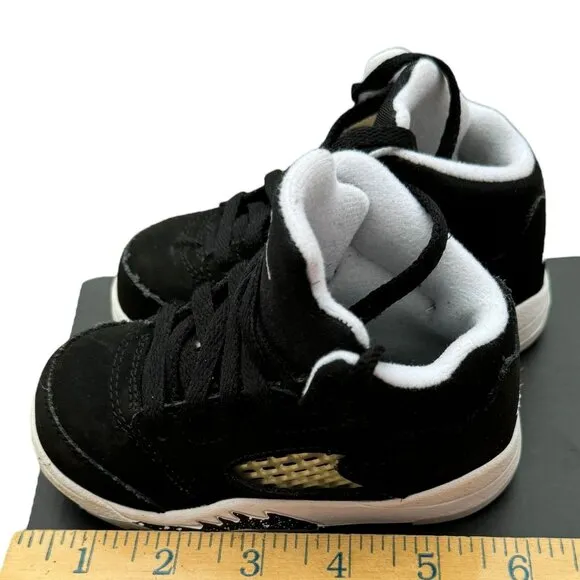 Air Jordan 5 Retro TD 6C Toddler High-Top Sneakers Moonlight Oreo Blk 440890 011