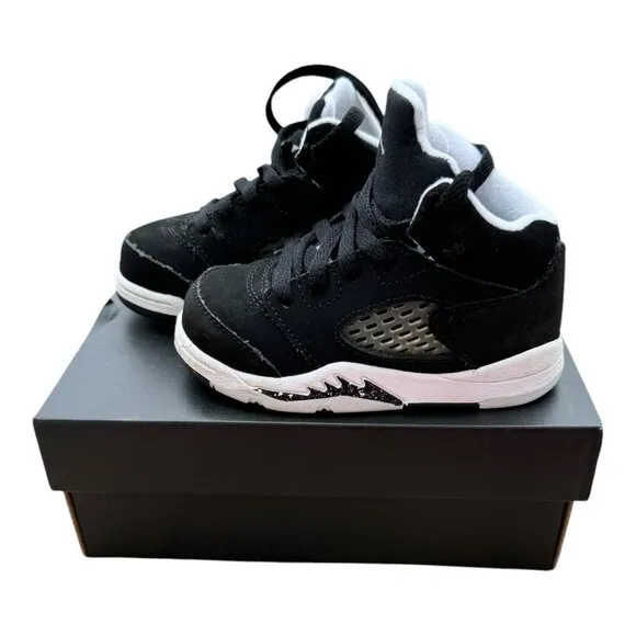 Air Jordan 5 Retro TD 6C Toddler High-Top Sneakers Moonlight Oreo Blk 440890 011