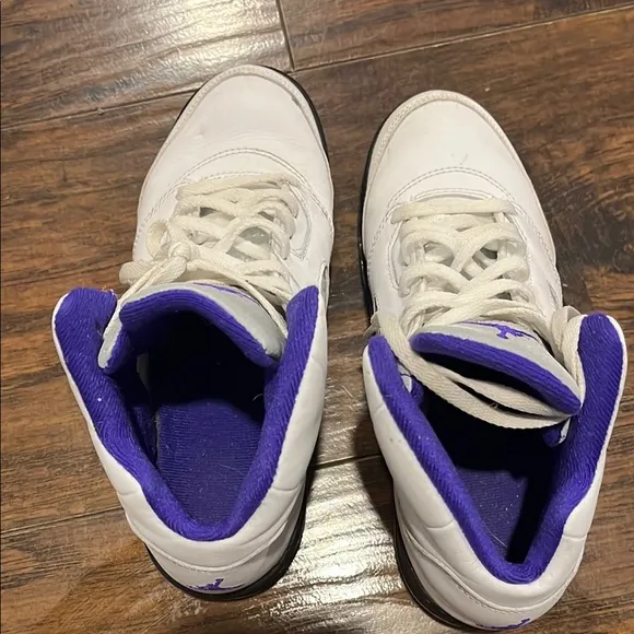 Air Jordan 5 Retro White Purple Sneakers