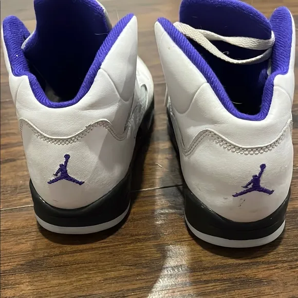 Air Jordan 5 Retro White Purple Sneakers