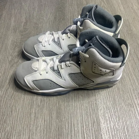 Air Jordan 6 Retro Cool Grey GS Shoe Size 6.5Y Gray 384665-100 Preowned
