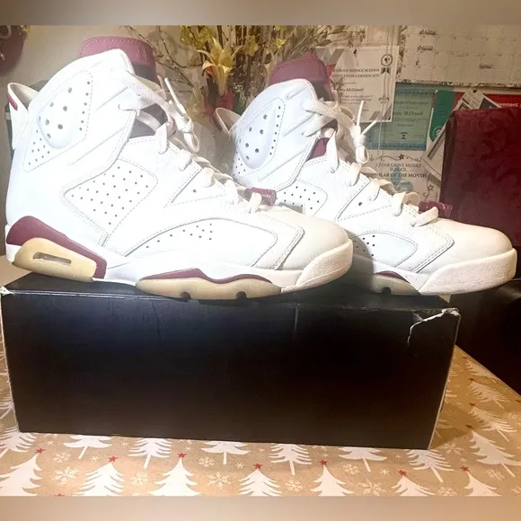 Air Jordan 6 Retro “Maroon 2015” classic sneakers with Original Box