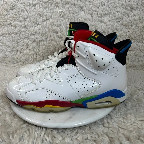 Air Jordan 6 Retro Olympic Sneakers Mens Size 9.5