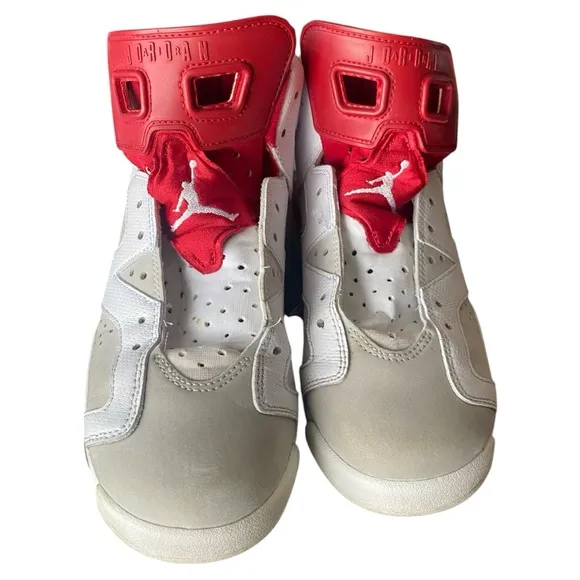 Air Jordan 6 Retro sneakers white, grey and red‎