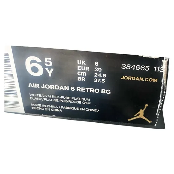 Air Jordan 6 Retro sneakers white, grey and red‎