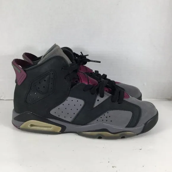 Air Jordan 6 Sneakers Retro Bordeaux Youth Size 7Y Black Gray Purple