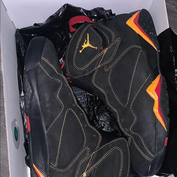 Air Jordan 7 Retro Black and Red Sneakers