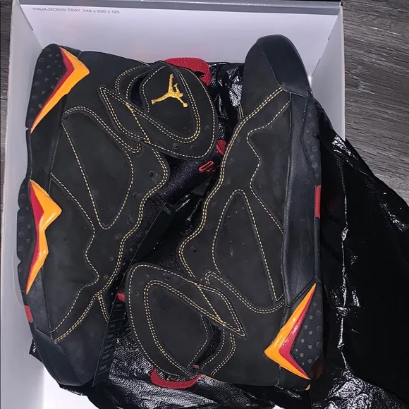 Air Jordan 7 Retro Black and Red Sneakers