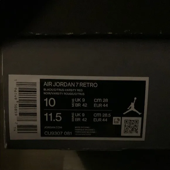 Air Jordan 7 Retro Black and Red Sneakers
