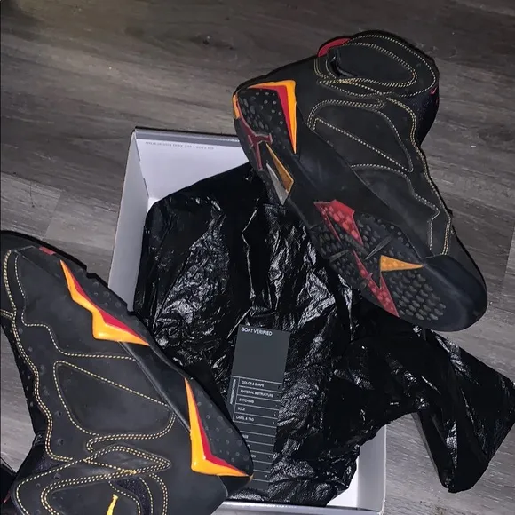 Air Jordan 7 Retro Black and Red Sneakers