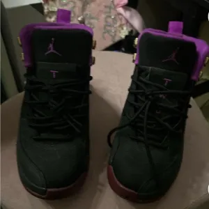 Air Jordan Black and Purple Sneakers