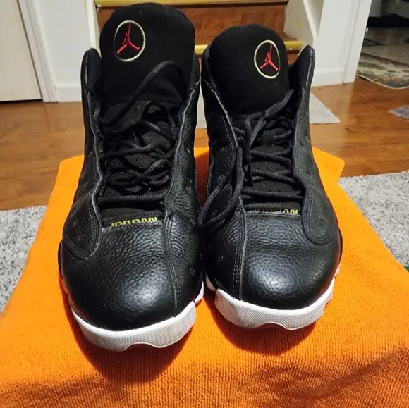 Air Jordan Black Sneakers Retro 13 Color Black Whith White And Red Good Conditio