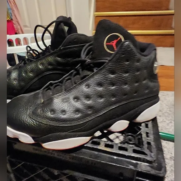 Air Jordan Black Sneakers Retro 13 Color Black Whith White And Red Good Conditio