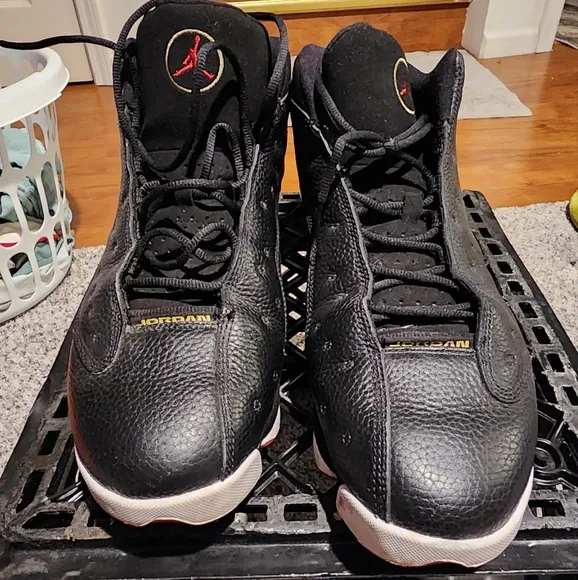 Air Jordan Black Sneakers Retro 13 Color Black Whith White And Red Good Conditio