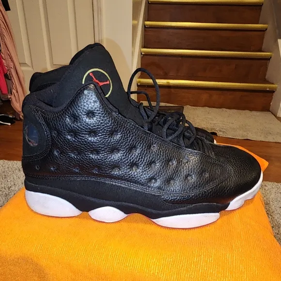 Air Jordan Black Sneakers Retro 13 Color Black Whith White And Red Good Conditio