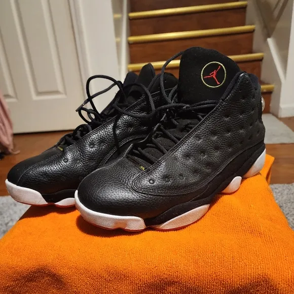 Air Jordan Black Sneakers Retro 13 Color Black Whith White And Red Good Conditio