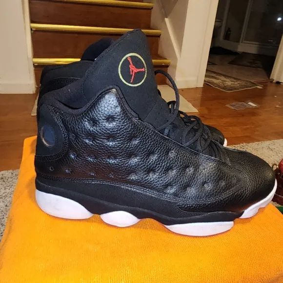 Air Jordan Black Sneakers Retro 13 Color Black Whith White And Red Good Conditio