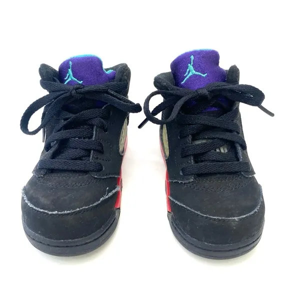 Air Jordan Fire Red/Metallic/Grape 5 Retro TD Top 3 Sneakers