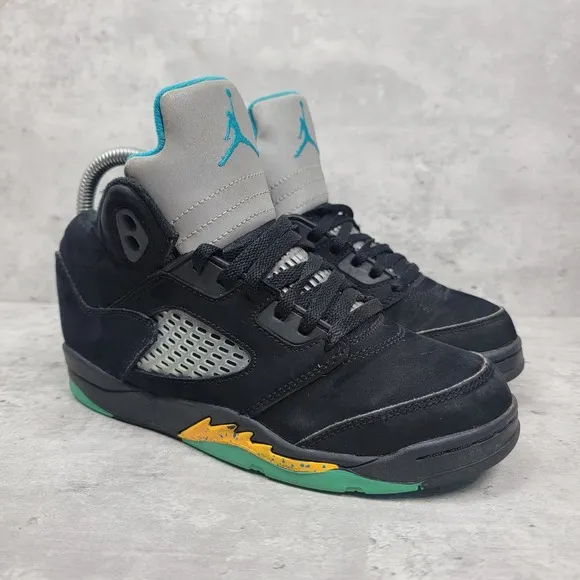 Air Jordan Kid's Retro 5 Mid-Cut Athletic Sneakers Aqua Size 3Y