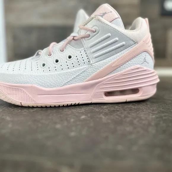 Air Jordan Light Gray and Pink Sneakers