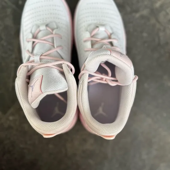 Air Jordan Light Gray and Pink Sneakers