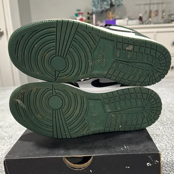 Air Jordan Low Sneakers in Black, White, and Green