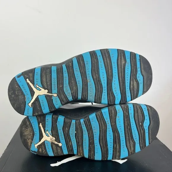 Air Jordan Retro 10 white/ powder blue/ black size 9.5 sneakers