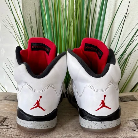 Air Jordan Retro 5 White Cement Sneakers